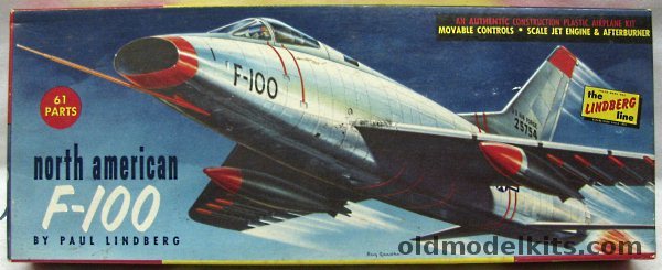 Lindberg 1/48 North American F-100 Super Sabre, 528-98 plastic model kit